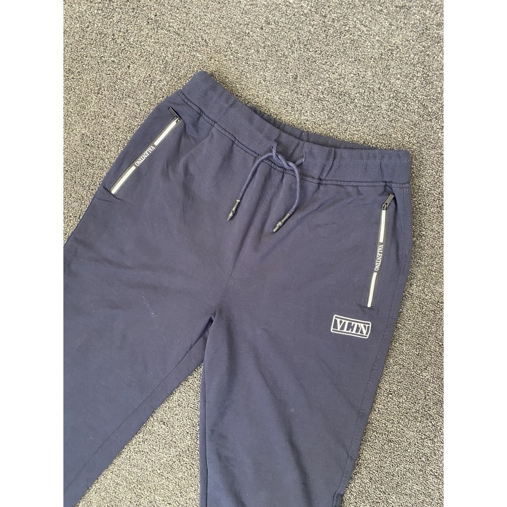 Valentino Joggers Blue Mens Large Athleisure Workout Luxury Lounge Stretch Train